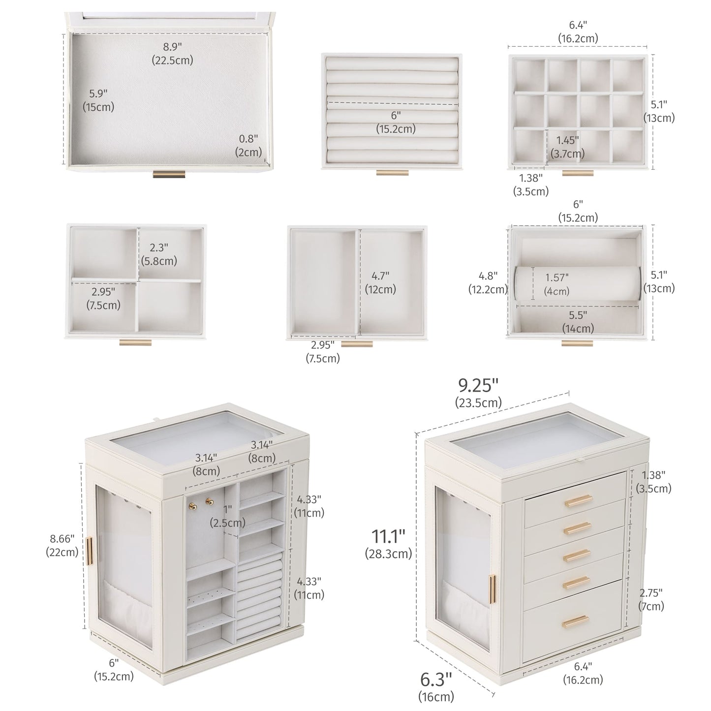 6-Tier Jewelry Box 360° Rotating