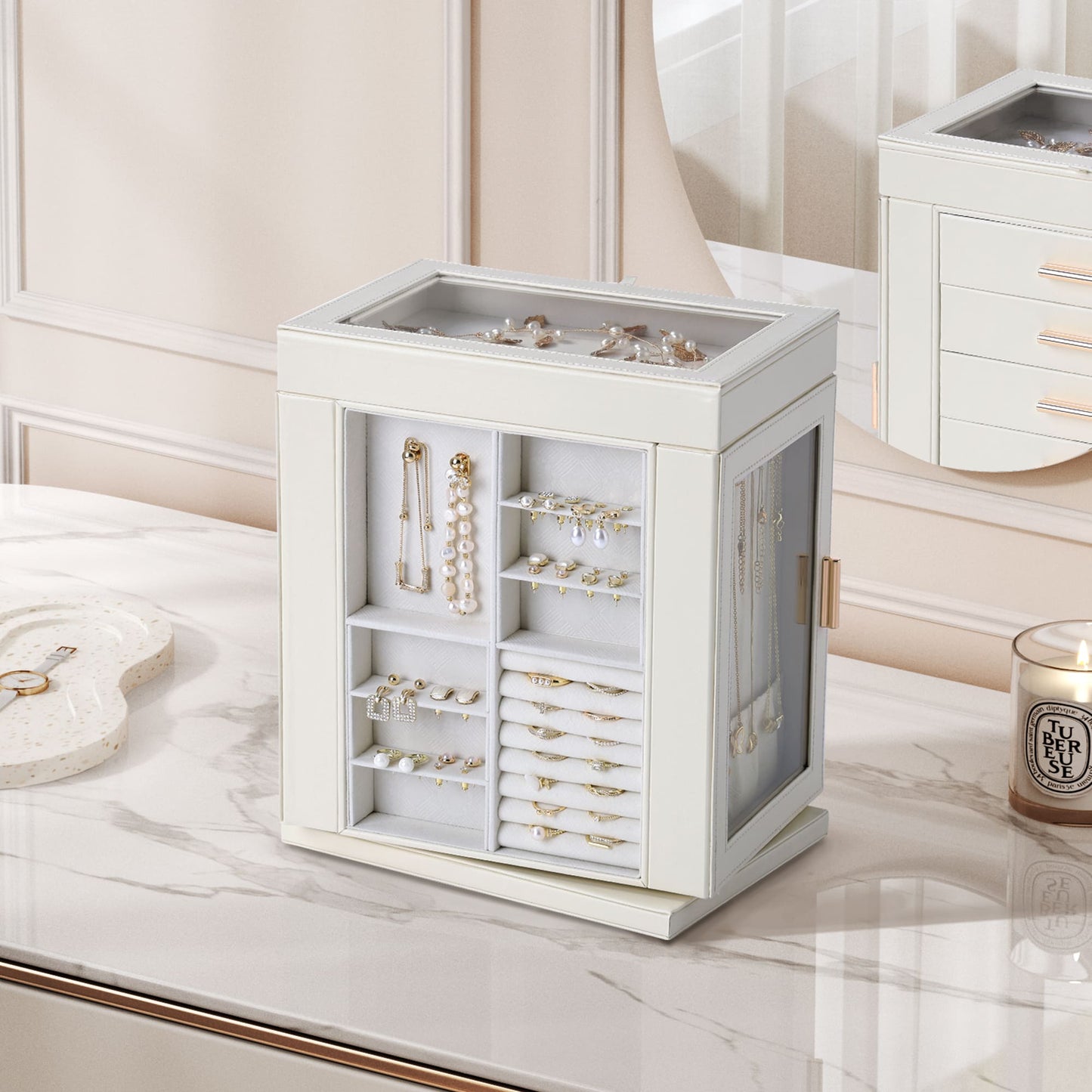 6-Tier Jewelry Box 360° Rotating