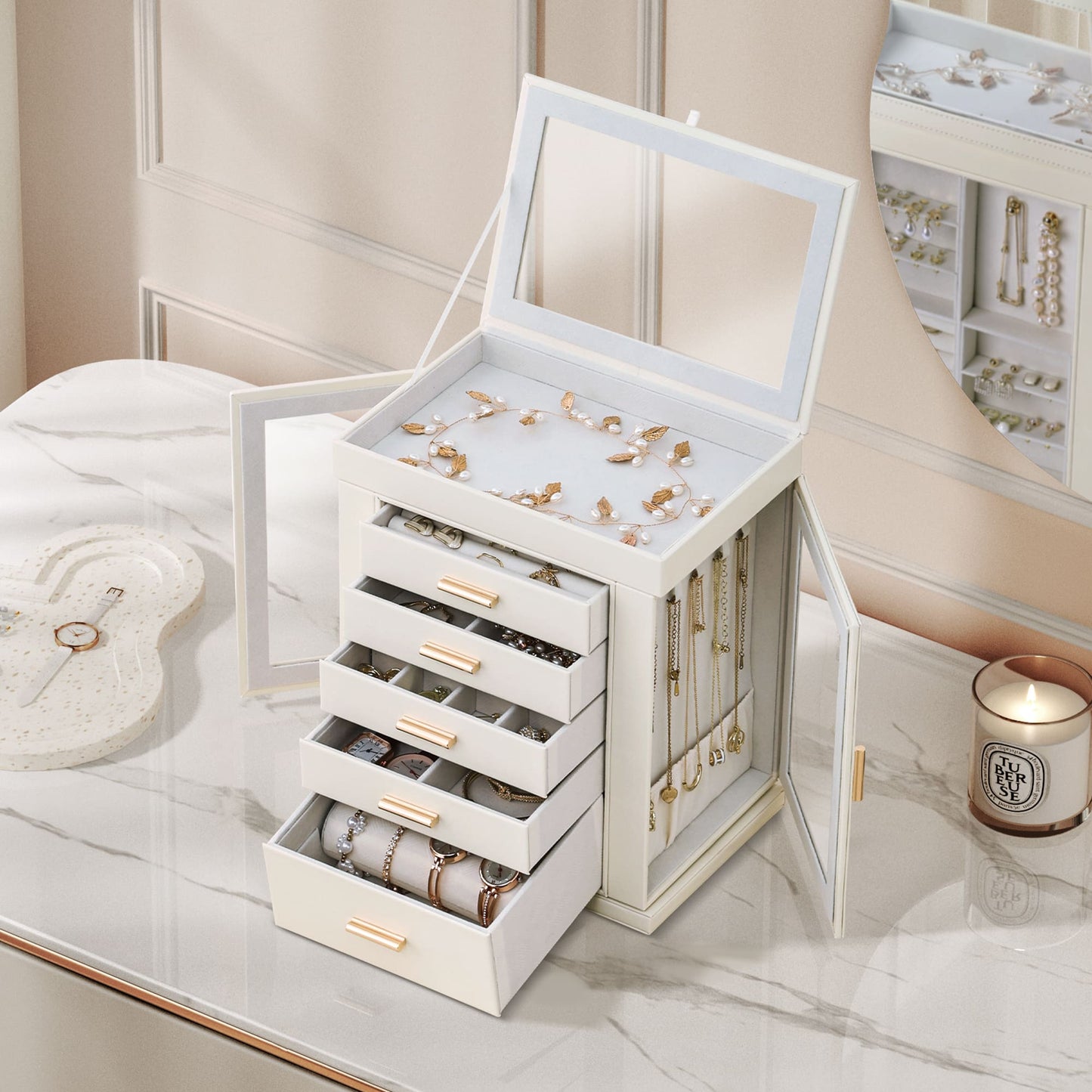 6-Tier Jewelry Box 360° Rotating