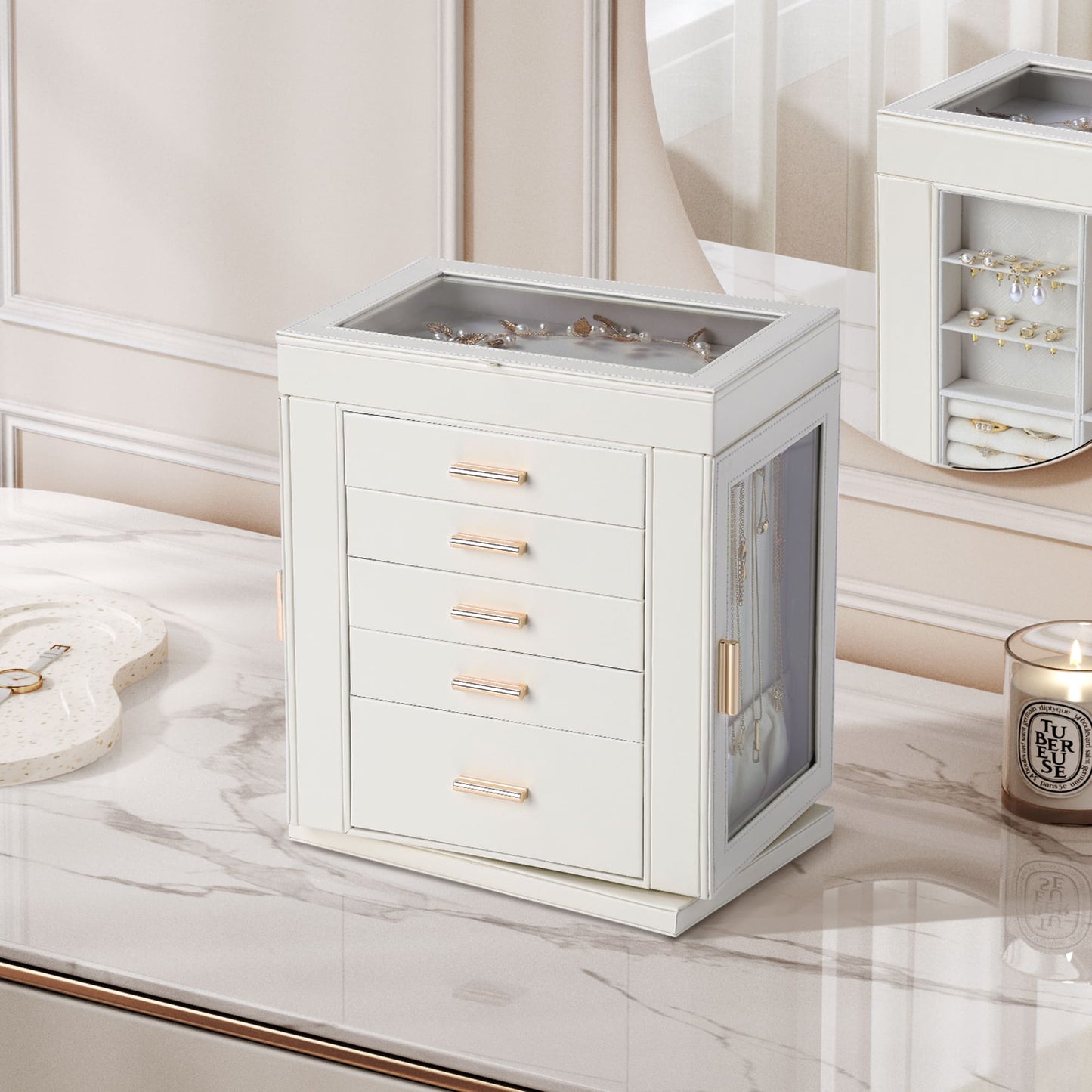 6-Tier Jewelry Box 360° Rotating