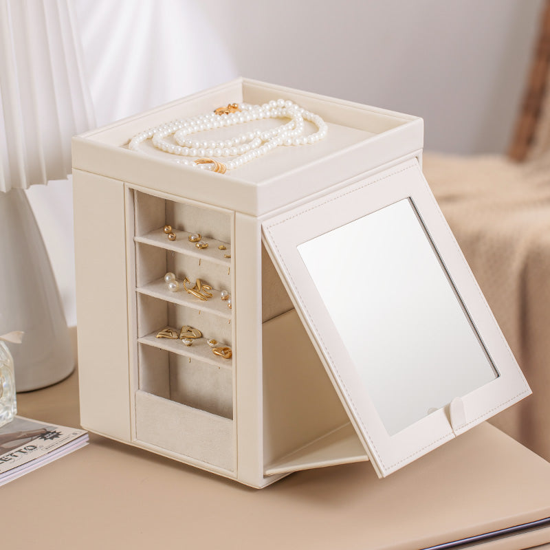 360° Rotating Jewelry Box with Mirrors