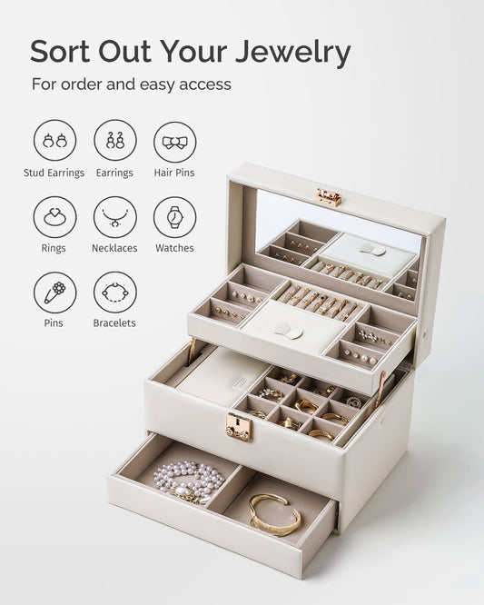 Jewelry Organizer Box,3 Layers