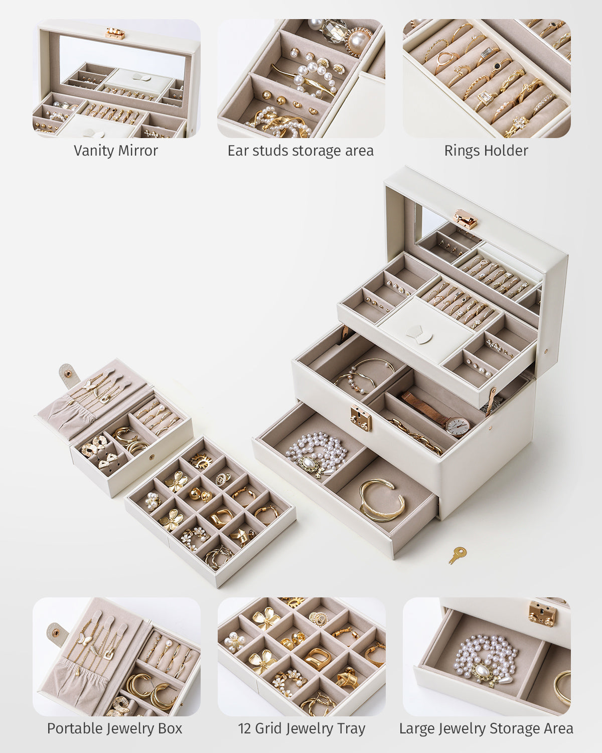 Jewelry Organizer Box,3 Layers