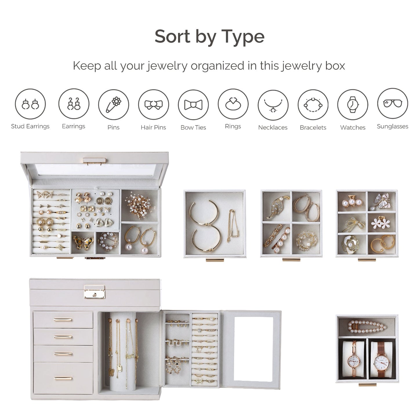 5-Layer Jewelry Organizer,360° Rotating