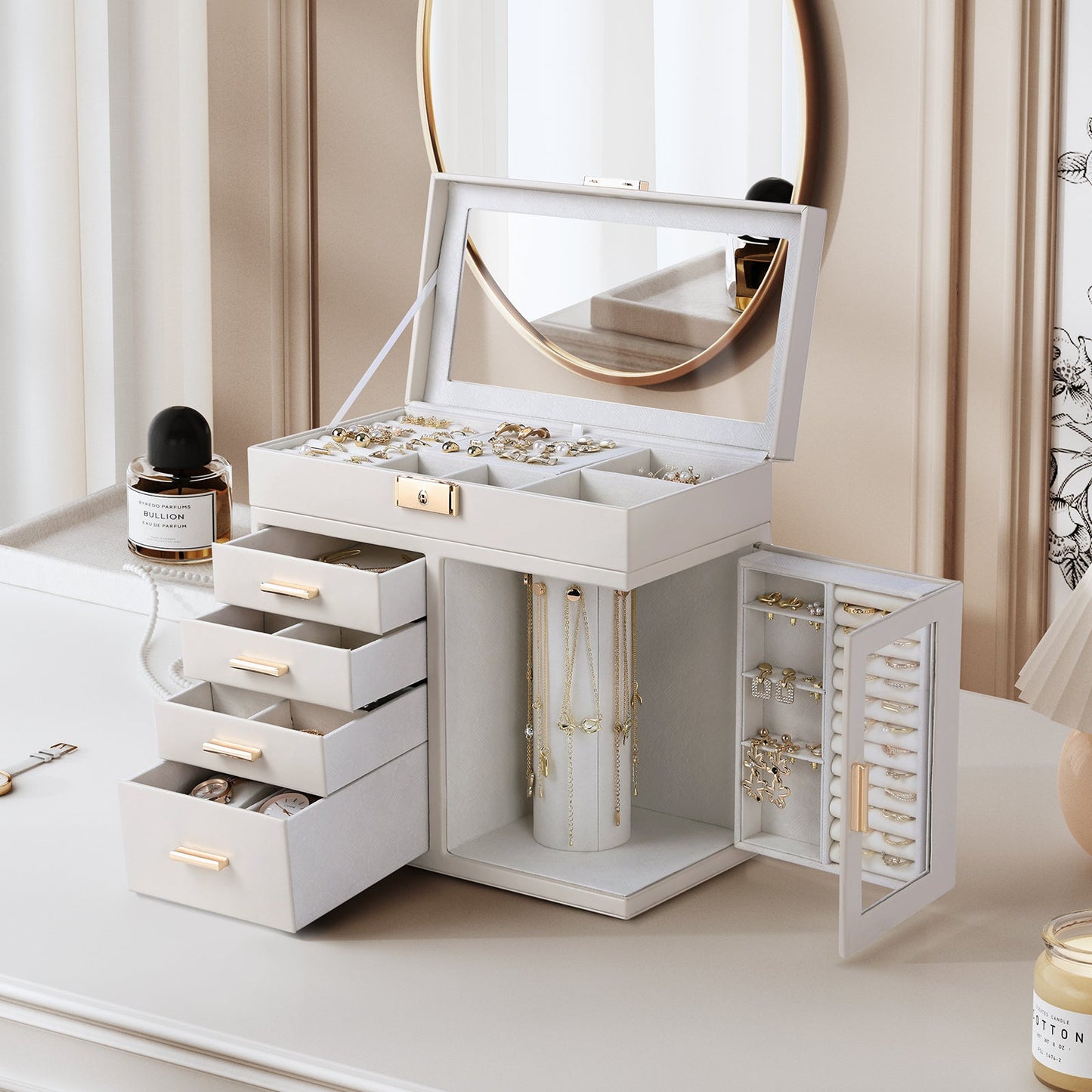 5-Layer Jewelry Organizer,360° Rotating