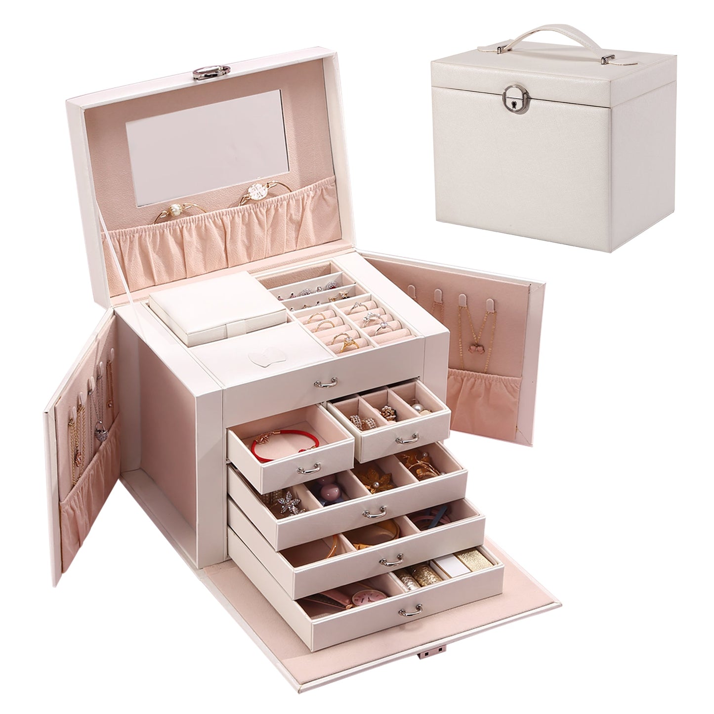 Five-Layer Jewelry Box with Lock