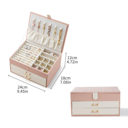 Three-layer Jewelry Box with Two Drawers