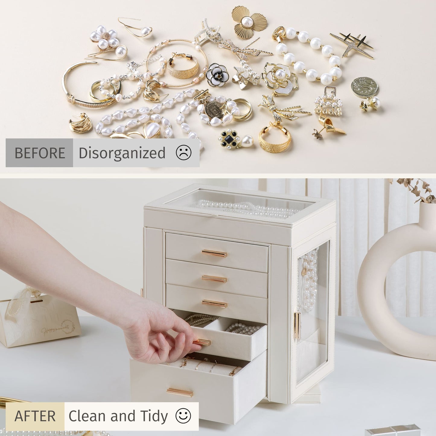 6-Tier Jewelry Box 360° Rotating