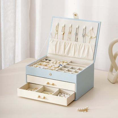 Three-layer Jewelry Box with Two Drawers