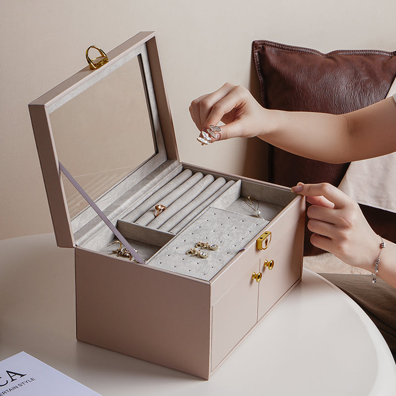Clear Lid Jewelry Box 3 Layers Jewelry Organizer