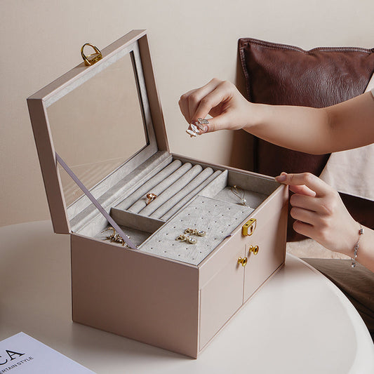 Clear Lid Jewelry Box 3 Layers Jewelry Organizer
