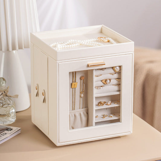 360° Rotating Jewelry Box with Mirrors