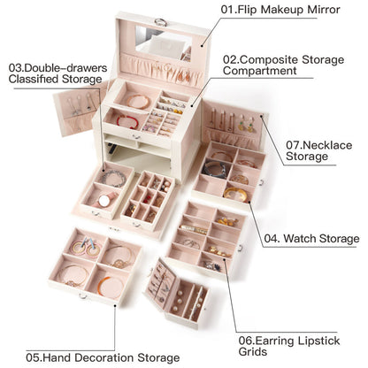Five-Layer Jewelry Box with Lock