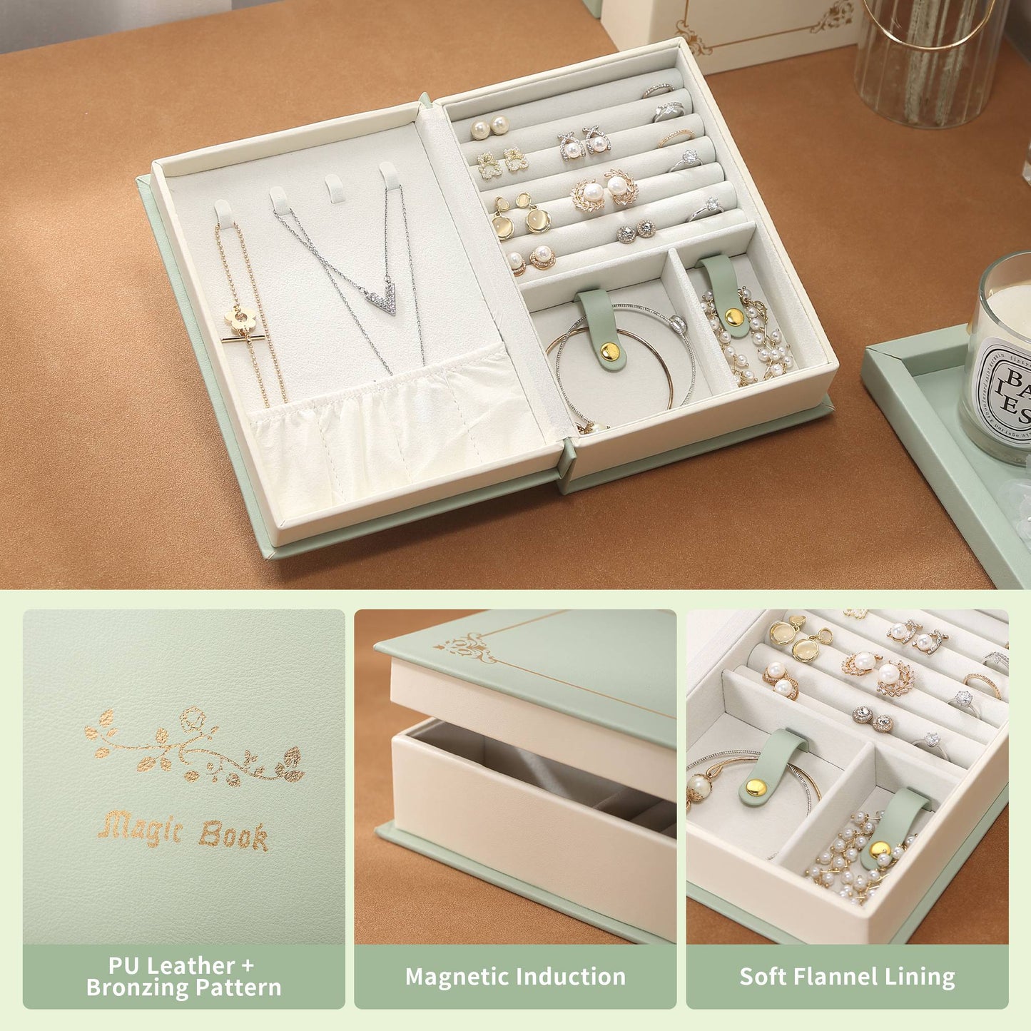 Jewelry Storage Book Magic Book Jewelry Box Organizer
